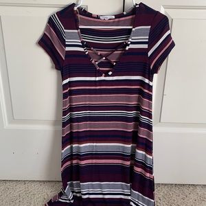 Multi-color striped dress
